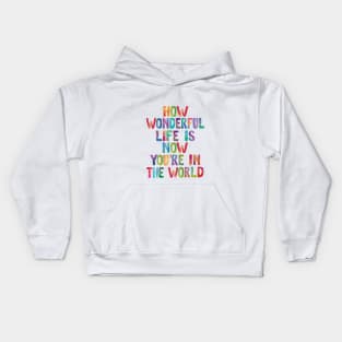 How Wonderful Life is Now You're in The World Kids Hoodie